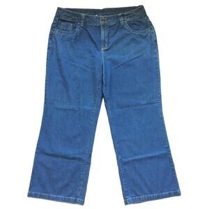 NWT VTG 90s MAINSTREET BLUES High Rise Wide Leg Jeans in Dark Wash SZ 16W